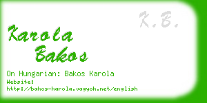 karola bakos business card